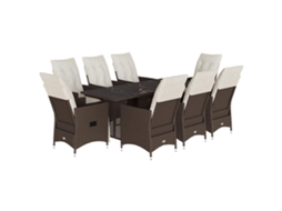 Garden Dining Set, Garden Dining Sets Vidaxl Marrom Rattan / Vime (n/a)