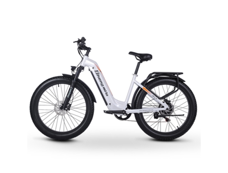Bicicleta Elétrica SHENGMILO Mx06 Bafang1000W Motor de Pico 48V17.5Ah Bateria Samsung Branca