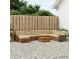 Vidaxl Conjunto De Sofás Para Exterior 9 Pcs Natural E Bege