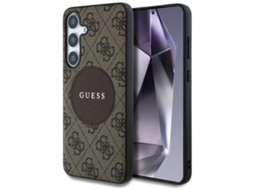 Guess Case 4g Patch Redondo Com Logotipo Clássico Para Samsung Galaxy S25 Para Magsafe