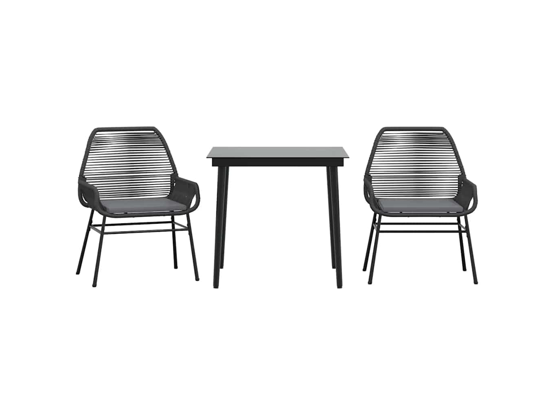 Garden Dining Set, Garden Dining Sets Vidaxl Preto Rattan / Vime (80 X 80 X 74 Cm)