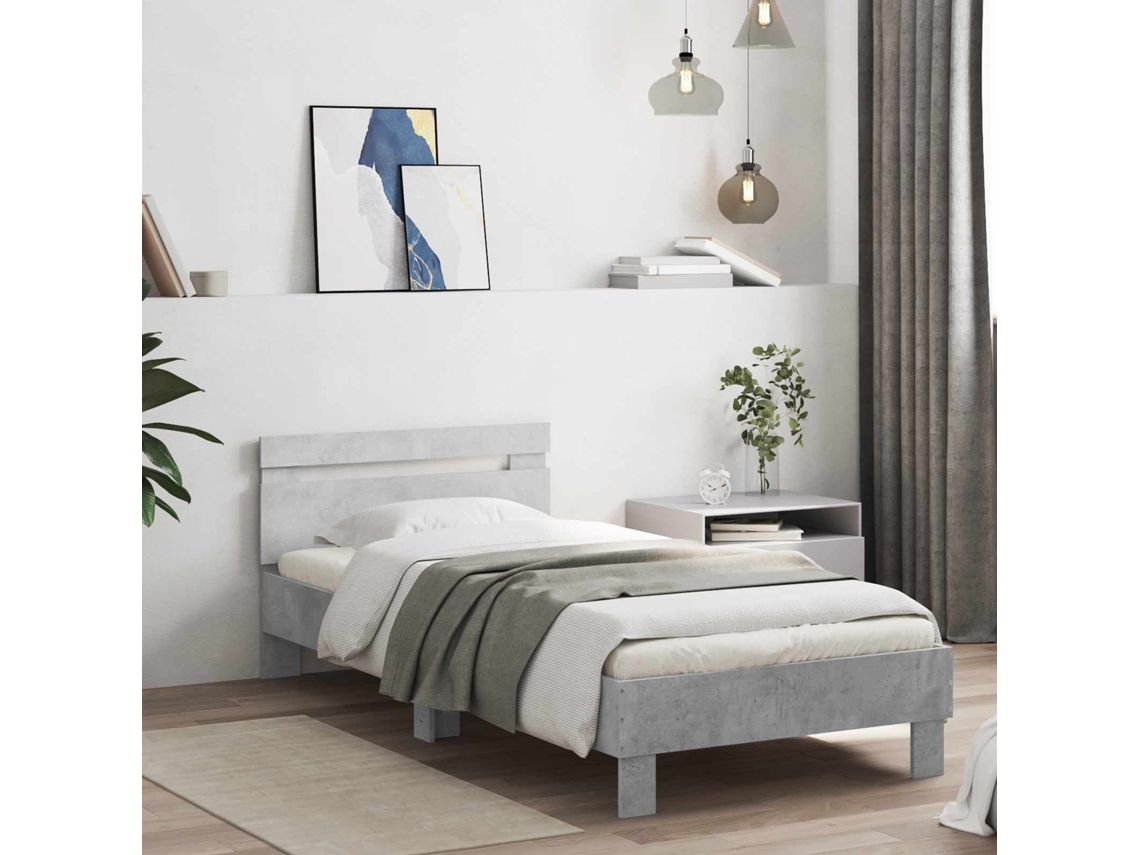 Vidaxl Estrutura Da Cama Cinzento Cimento Derivados De Madeira