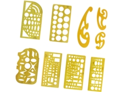 Conjunto de 9 réguas de plástico Sosoport para desenho arquitetônico, mesa de desenho transparente e escala, ferramenta