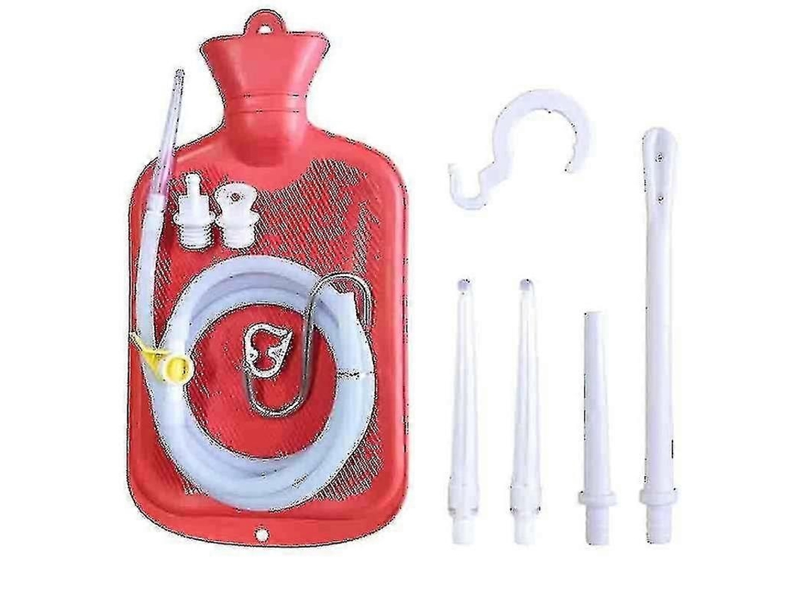 Kit De Enema Caseiro Com Bolsa De 2 Litros, 3 Pontas, Mangueira De Silicone De 60 Polegadas E Fluxo De Água Controlável