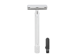 2026 tijera de Afeitar Manual Vintage Reutilizable Mango Plata para Barba Sin Hoja para Hogar Y Salón