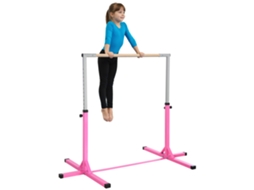 Barra de Ginástica para Crianças com Altura Ajustável 92 150 Cm Barra Horizontal de Ginástica 197x121x150 Cm Rosa Ge