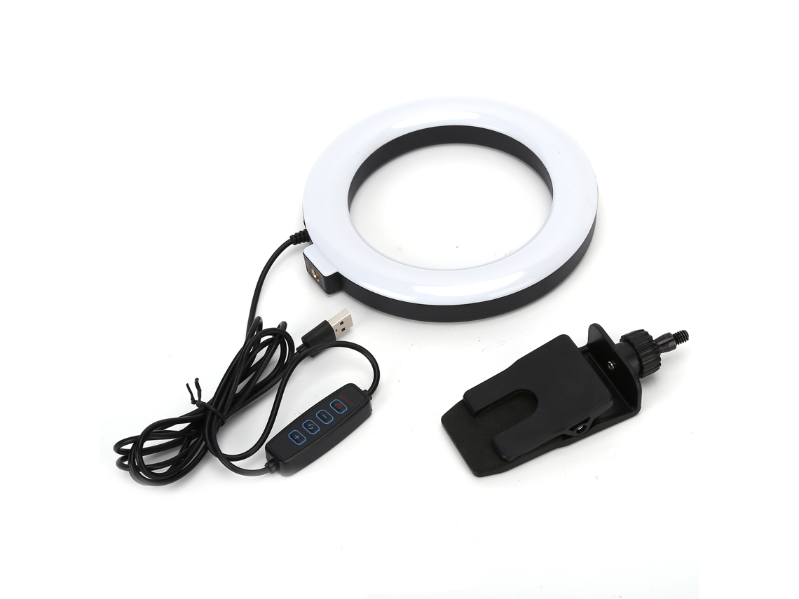 Luz de preenchimento ajustável de 6 polegadas (2026) para conferências USB, luz LED para reuniões e vídeos multimídia.