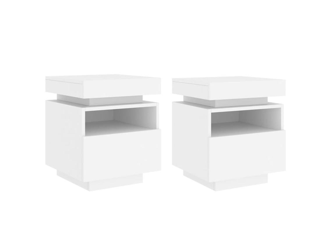 Bedside Cabinet, Bedside Cabinets Vidaxl Branco Madeira Processada (n/a)