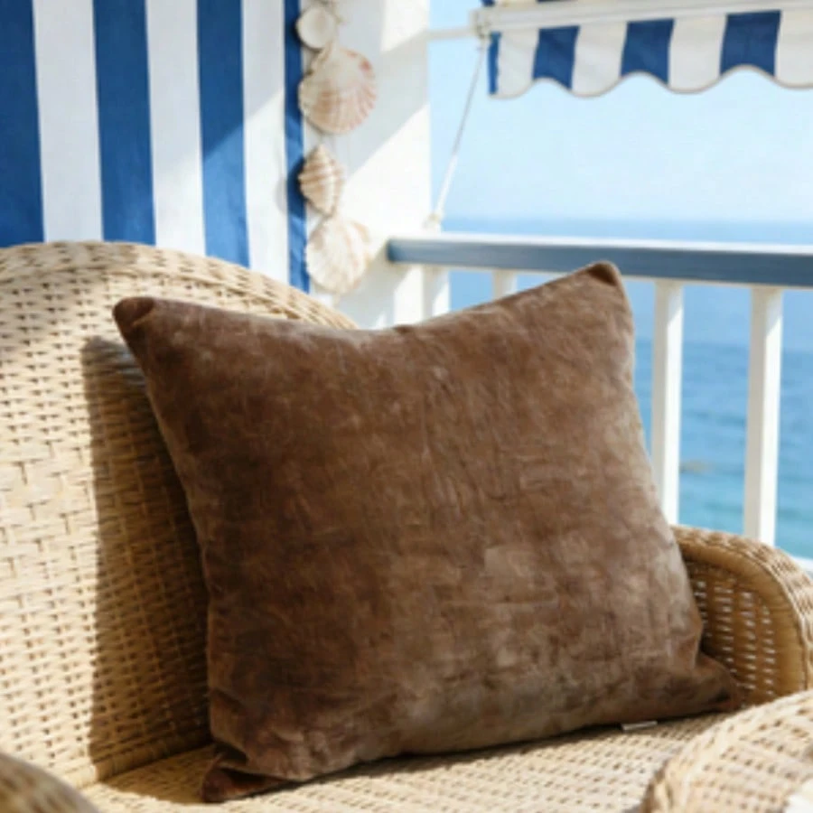 Conjunto 2 Almofadas Chenille Sofá Cama Macio 60 Cm