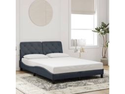 Estrutura De Cama Sem Colchão 140x190 Cm Veludo Cinzento-escuro