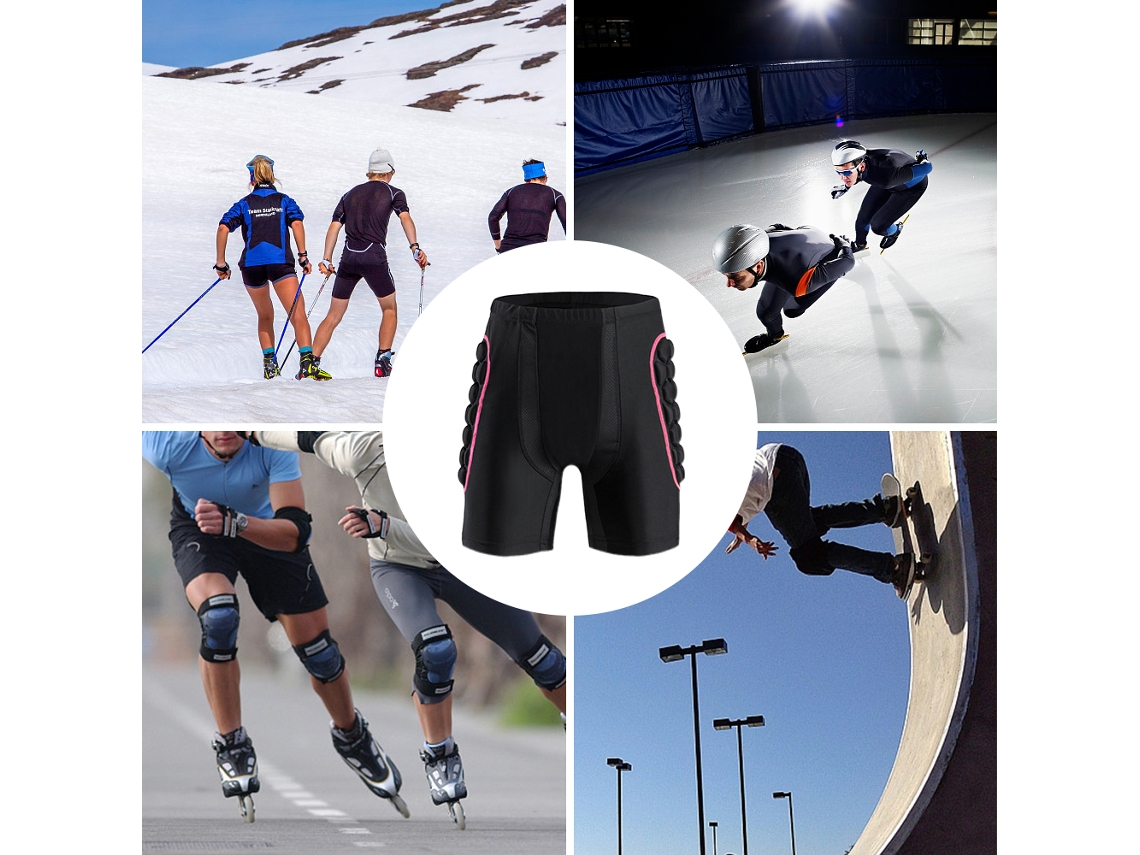 Calcinha de Proteção para Quadril e Bumbum Preenchida com Armadura para Ski, Snowboard e Skate Feminina | S/MARCA