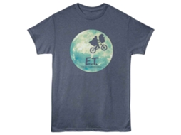 Rockinstone E.t. Bike And Moon Navy Heather T-shirt Size:xxxl