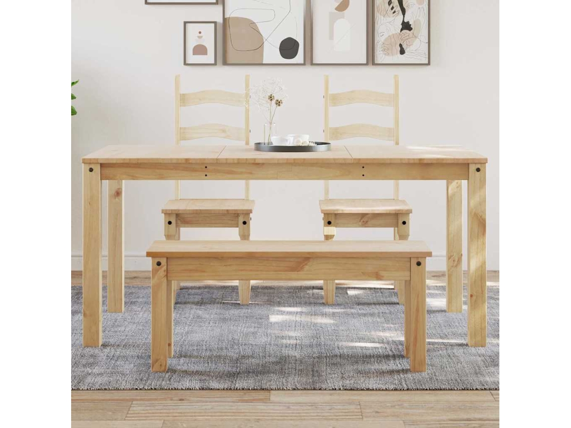 Vidaxl Mesa De Jantar Panama 160x80x75 Cm Madeira De Pinho Maciça
