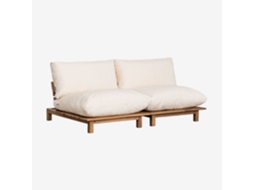Sklum Sofá Reclinável Modular Brina De 2 Peças Em Madeira De Acácia Poliéster Beige Creme
