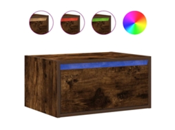 Mesa de Cabeceira de Parede com Luzes Led Carvalho Fumado MAISON EXCLUSIVE