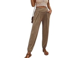 2026 pantalones de Yoga para Mujer Sueltos Con Bolsillos para Ejercicio Y Pijama XL Caqui