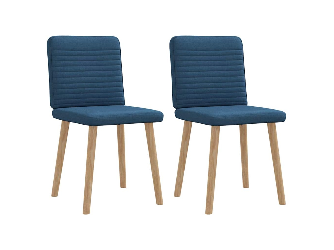 Vidaxl Cadeiras De Jantar 2 Pcs Tecido Azul