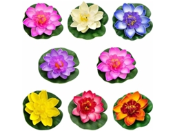 Flor de Lótus de Espuma, 8 Peças de Lírios d'água Artificiais Brancos, Lírio d'água Flutuante Artificial, Lírio d'água Artificial AQUAFORGE (colorido)