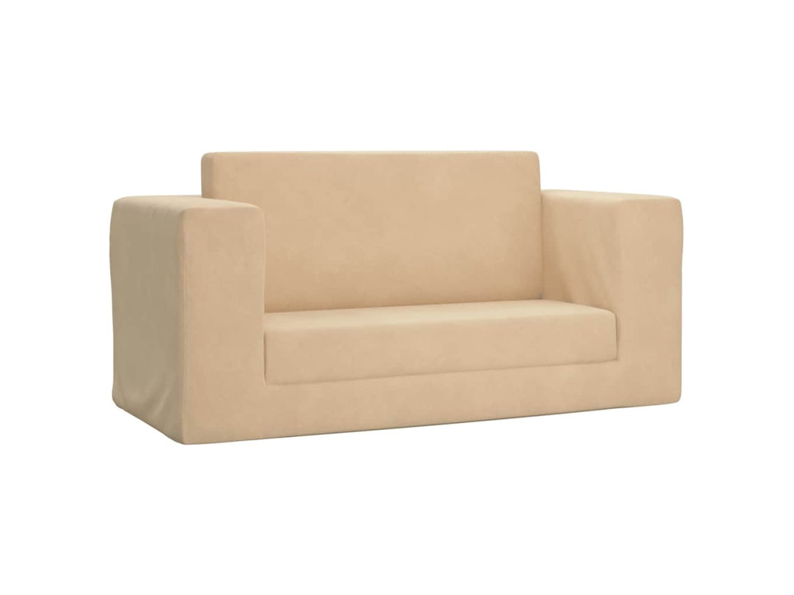 Maison Exclusive - Sofá Infantil De 2 Lugares Pelúcia Macia Cor Creme