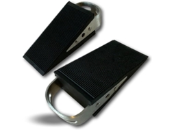 Caixa Com 2 Calzos De Borracha Dura Com Cabo De Metal, Antiderrapante, Parachoques Para Portas, Calpor2c