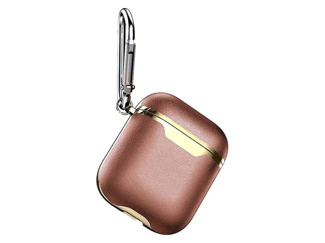 Capa Para Airpods Case Marrom / Dourado Brilvibera