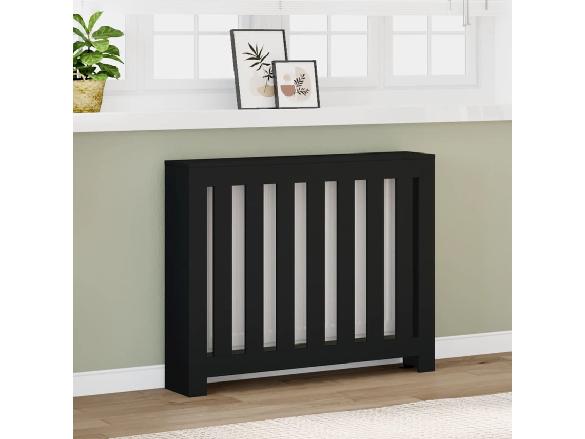 Vidaxl Cobertura De Radiador 104x20x82 Cm Derivados De Madeira Preto