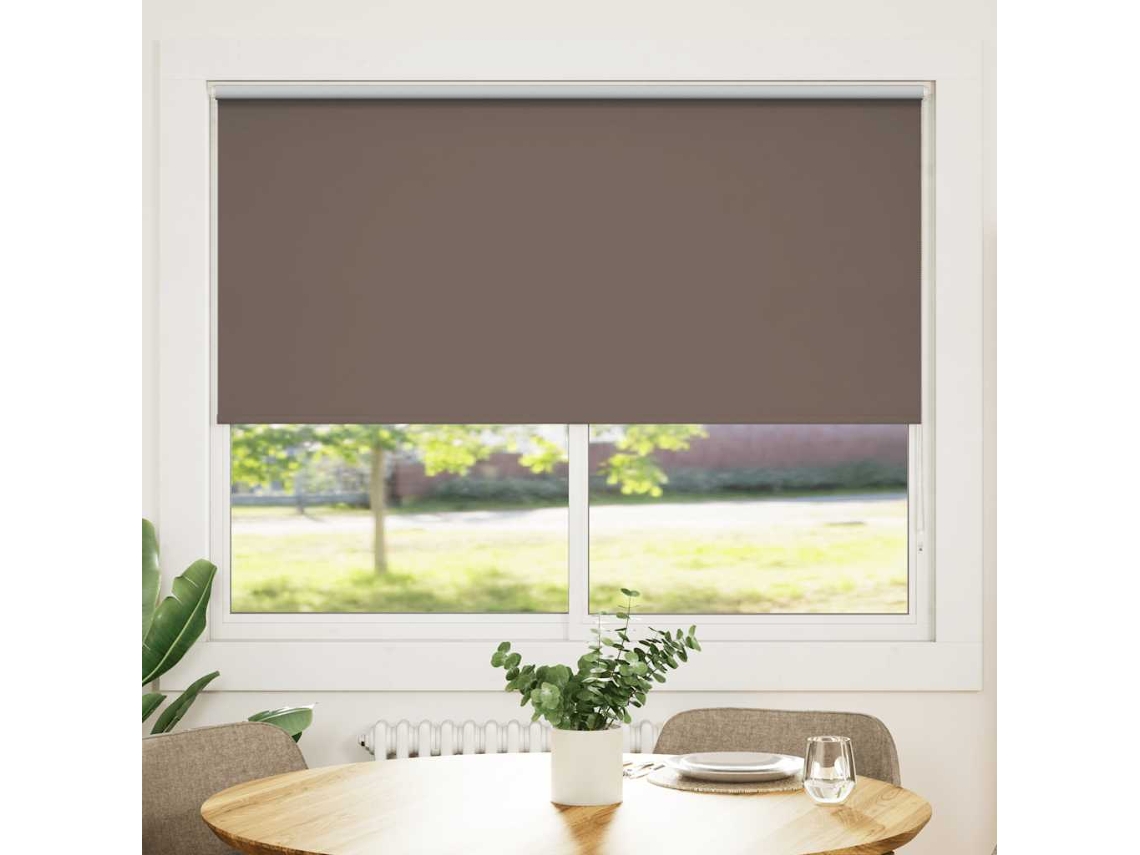Vidaxl Cortina De Rolo Blackout, 164,4 X 175 Cm, Largura Do Tecido 160 Cm, Cor Café.