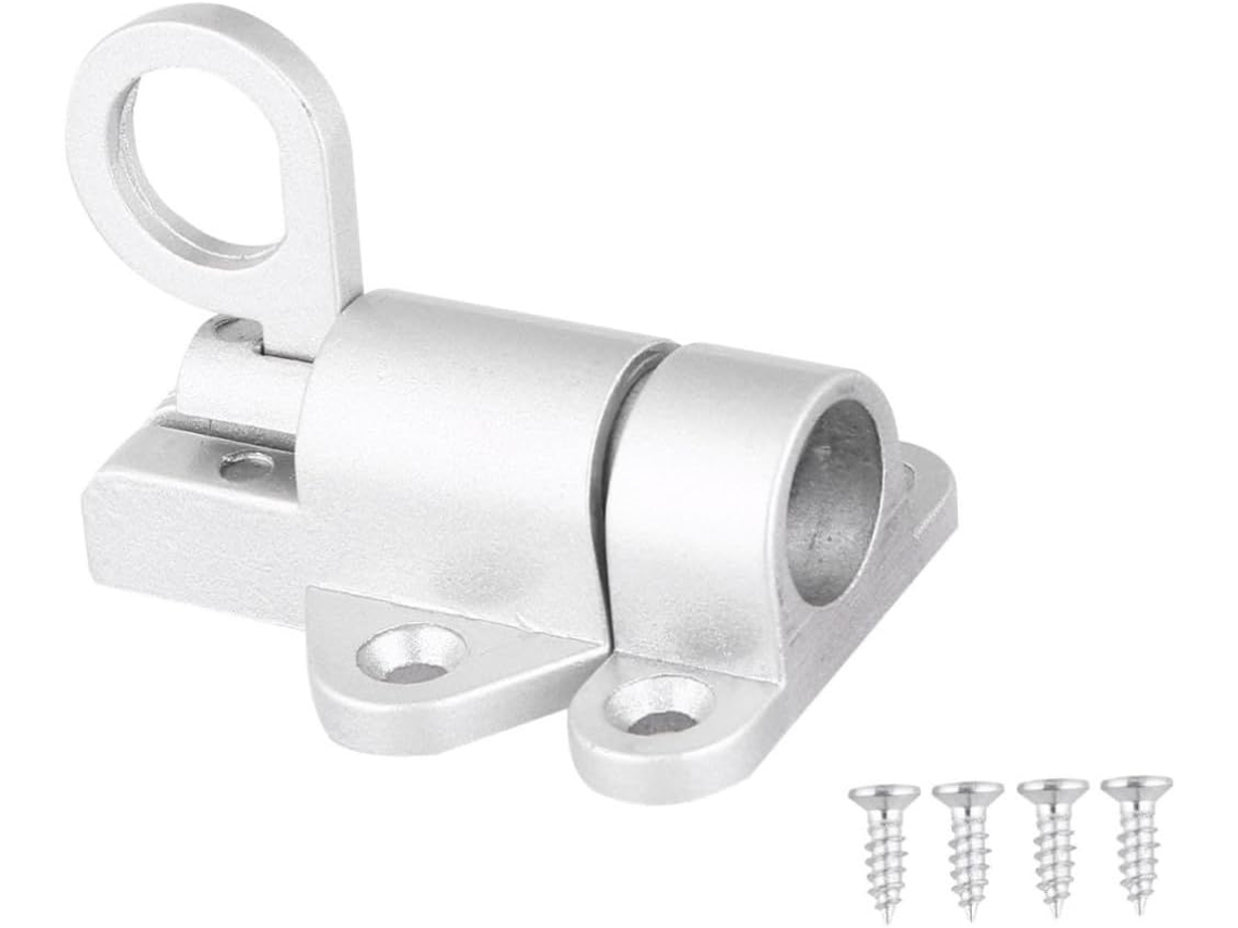 Fechadura De Porta Automática Em Liga Alumínio Com Trinco Retorno Automático E Anel Puxar Janelas Portões