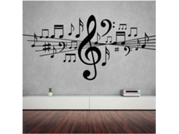 Adesivos de parede, partituras musicais, decalques de vinil removíveis para decoração de sala de estar, estúdio, sala de dança, pôster artístico, presente, 84x42cm
