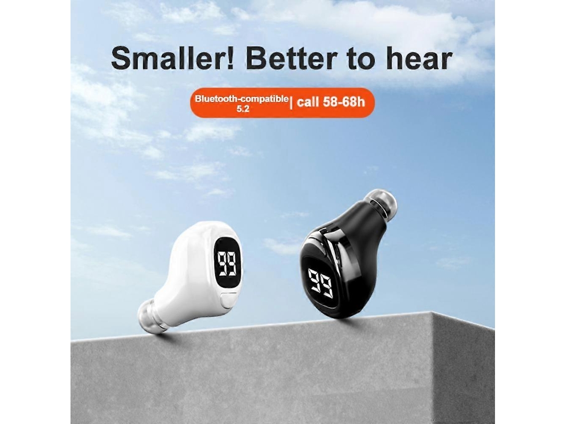 Fones De Ouvido Bluetooth F6 Mini Invisíveis Com Display Digital Para Negócios Preto Ly Ebike