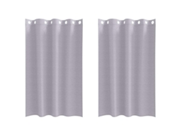 Conjunto 2 Cortinas Opacas Vidaxl Cinzento Poliéster (175 X 140 Cm)