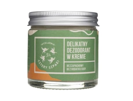 Desodorante Natural Em Creme Sem Bicarbonato Sem Fragrância 60ml. Mydlarnia Cztery Szpaki
