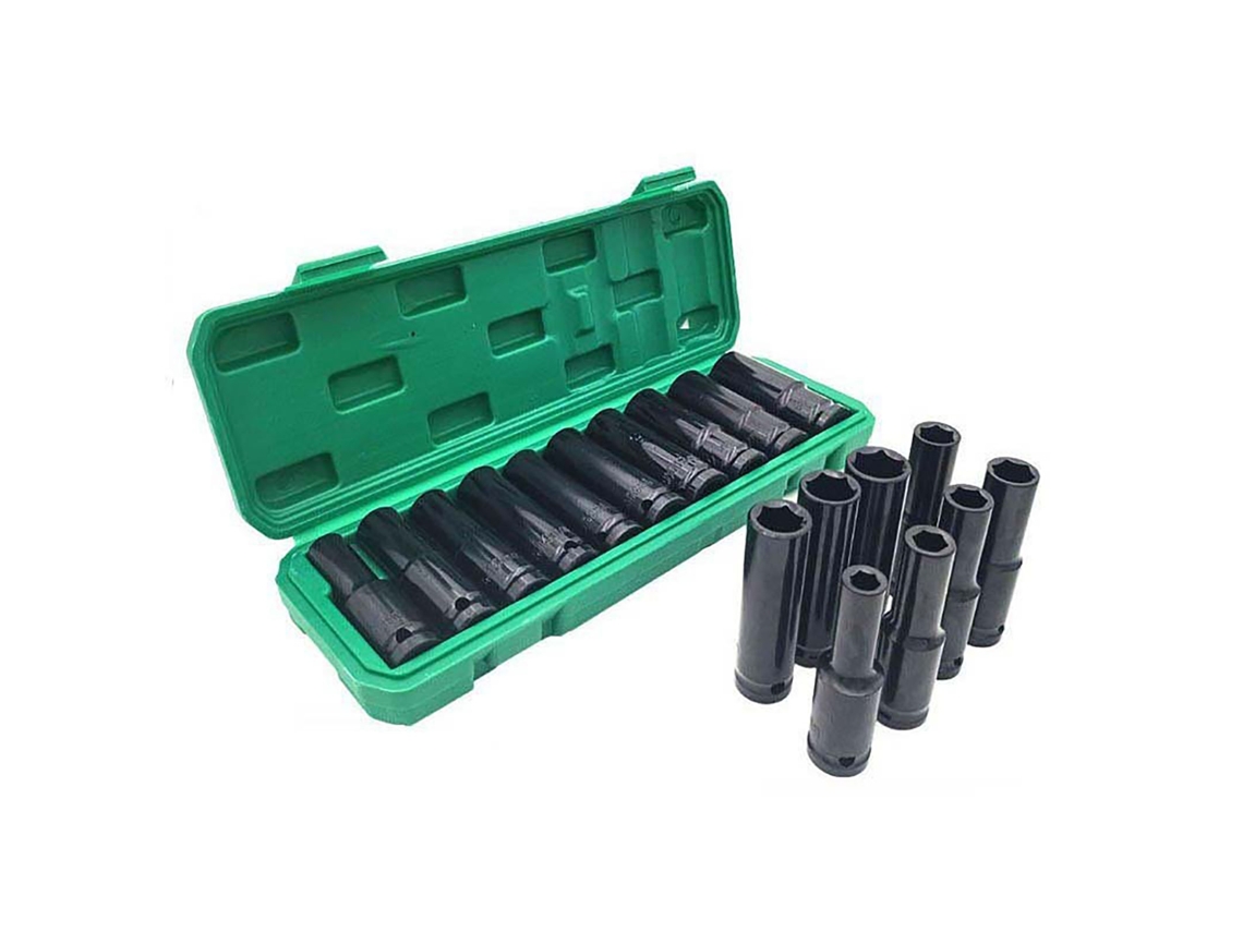 Kit De Soquetes De Impacto 1/2 Polegada 10mm A 24mm Para Chave Elétrica E Parafusadeira Pneumática - 10 Peças