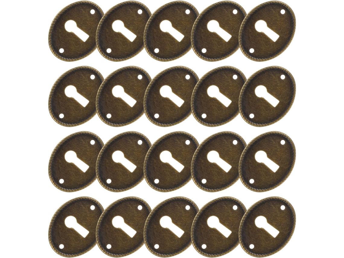 Placas Ovais De Latão Para Fechaduras, 20 Peças, Para Restauração De Móveis, Gavetas De Cômodas E Armários
