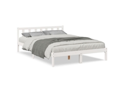 Cama Extra Longa Sem Colchão MAISON EXCLUSIVE Pinho Maciço Branco 140x220 cm