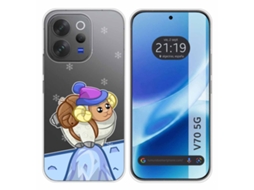 Capa Tumundosmartphone De Silicone Transparente Para Vivo V70 5g Com Estampa De Cabra Em Desenho Animado