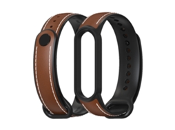 Lurelia Pulseira De Couro Substituição, Compatível Com Xiaomi Mi Band 5/ 6 Marrom E Preto
