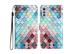 Capa Carteira Para Celular Motorola Moto E32 4g Em Couro Pu, Modelo Flip, Com Estampa.