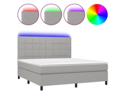 Box Spring Bed, Box Spring Beds Vidaxl Cinzeto Tecido (180 X 200 Cm)