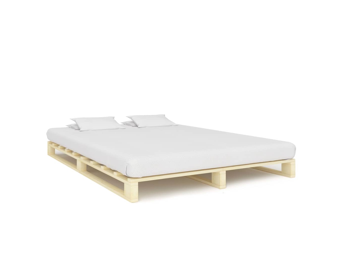 Bed Frame, Bed Frames Vidaxl Marrom Madeira De Pinho (140 X 200 Cm)