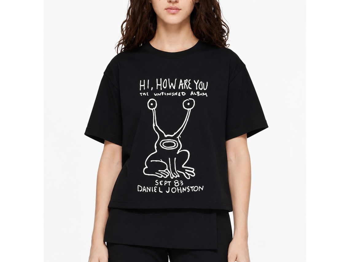 Daniel Johnston Hi How Are You T-shirt Black Classic Unisex Adults Size:l