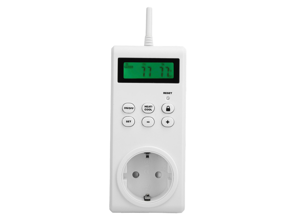 Controlador De Temperatura Ts, 3000 Com Termostato Lcd E Tomada Sem Fio Para Aquecimento Resfriamento De Ambientes. Compatível A Ue, 230v 16a 50hz