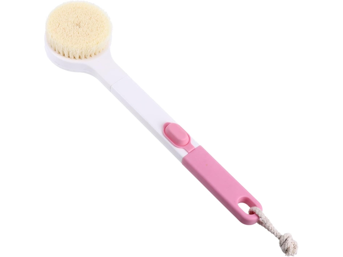 Escova De Banho Macia Com Cabo Longo, Acessório Para Limpeza E Esfoliação Corporal, Rosa