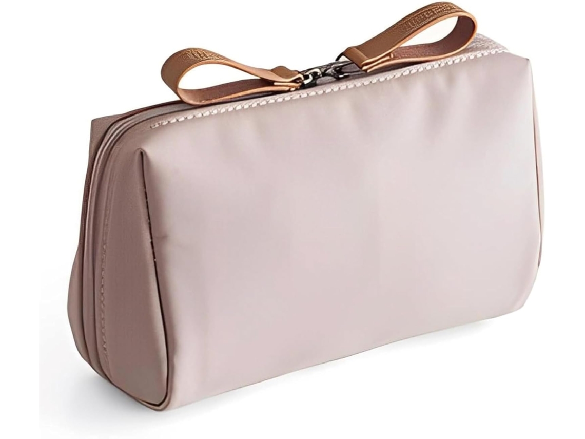 Nécessaire Portátil - Bolsa De Cosméticos E Artigos De Higiene Pessoal Com Fecho (cáqui)