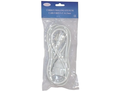 Extensão 3x1,5 Mm² 3 M Branco Satiplugs France