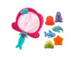 Mali brinquedo de Banho Infantil com Squeaker e Animal Cute Rede de Pesca Red + 6 Animais