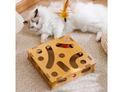 Caixa De Quebra Cabeça Para Gatos, Jogo Interativo Interessante Para Moer Garras, Com Bastão De Direção E Bola De Relógio Slowmoose