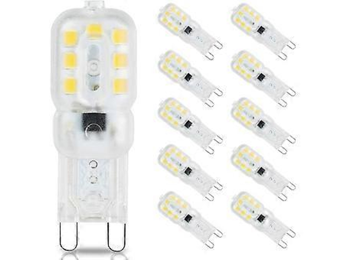 10 Lâmpadas Led G9 3w, Luz Do Dia Branca 6000k, Lâmpadas Economizadoras De Energia Brilvibera