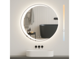 Nettlife Espelho Com Iluminação Para Casa De Banho Espelho Redondo Led Para Casa De Banho Ip44 80 Cm Espelho Redondo Para Casa De Banho