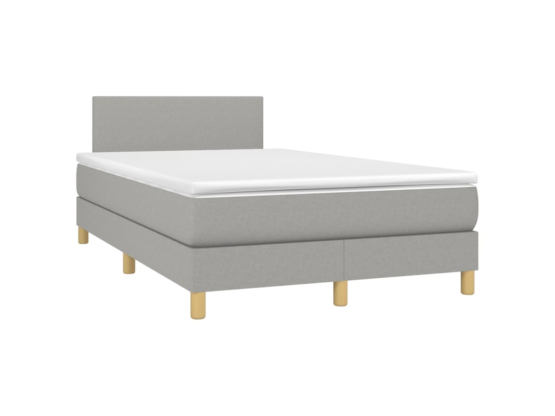 Cama Boxspring com Colchão 120x190 cm Tecido Cinzento Claro MAISON EXCLUSIVE